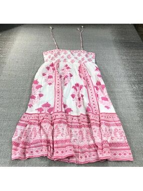 Oliphant 🌹Womens Pink Floral Print Sundress with Spaghetti Straps
